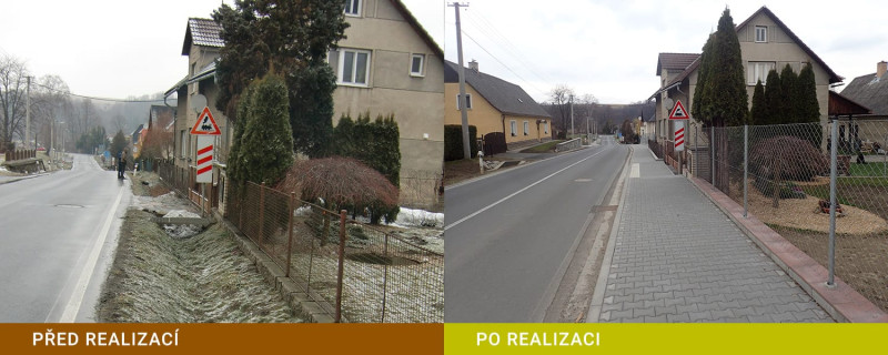 Obec Mikulovice - Chodník Mikulovice - ul. Mlýnská