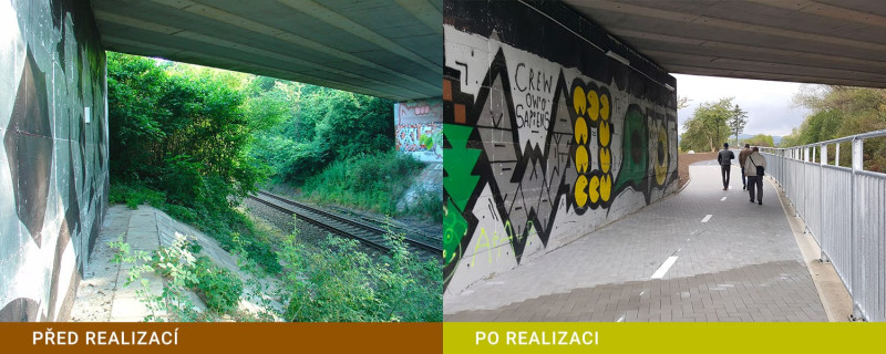 Mikroregion Šternbersko - Podjezd pro cyklisty pod mostem ev. č. 4468-1 ve štarnově