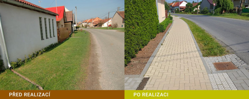 Obec Raková u Konice - Výstavba chodníků v obci Raková u Konice