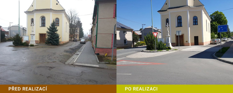 Obec Bystročice - Revitalizace veřejných ploch u školy, Rekonstrukce místní komunikace p. č. 391